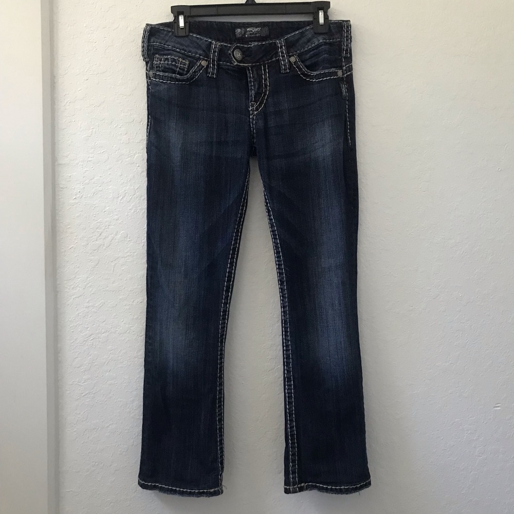 Silver Jeans Tuesday 16 1/2 Dark Wash Denim - Picture 6 of 10